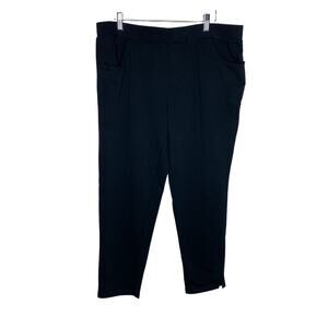 Logo Lounge by Lori Goldstein Womens Large Black Monica Pants Pockets Pull On